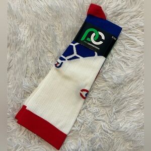 PRO Compression socks - S/M. Red White and Blue Boom